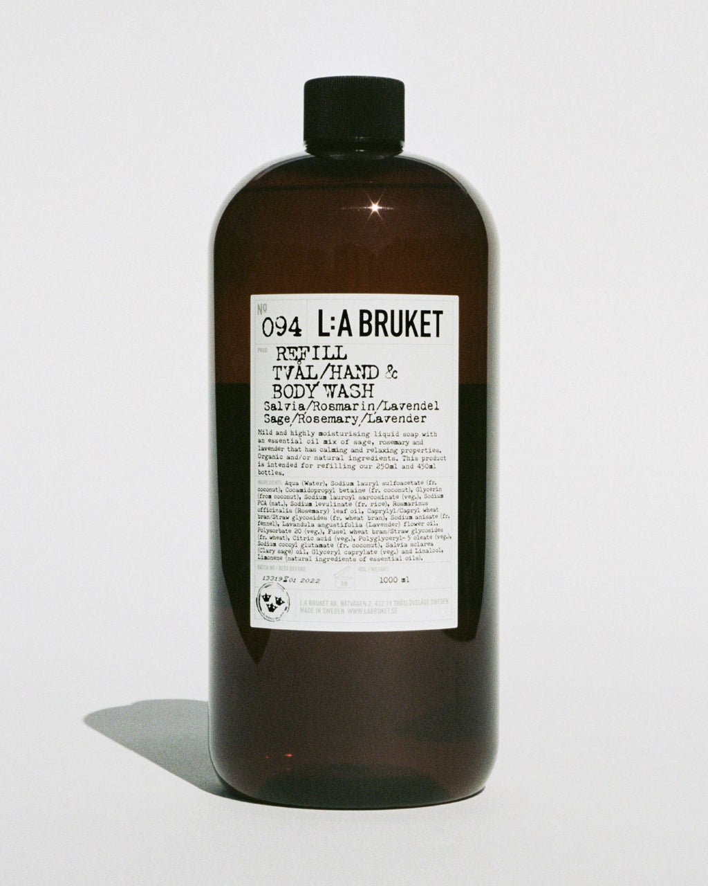 L:A BRUKET 094 Refill Hand & Body Wash Sage Rosemary Lavender 1000ml