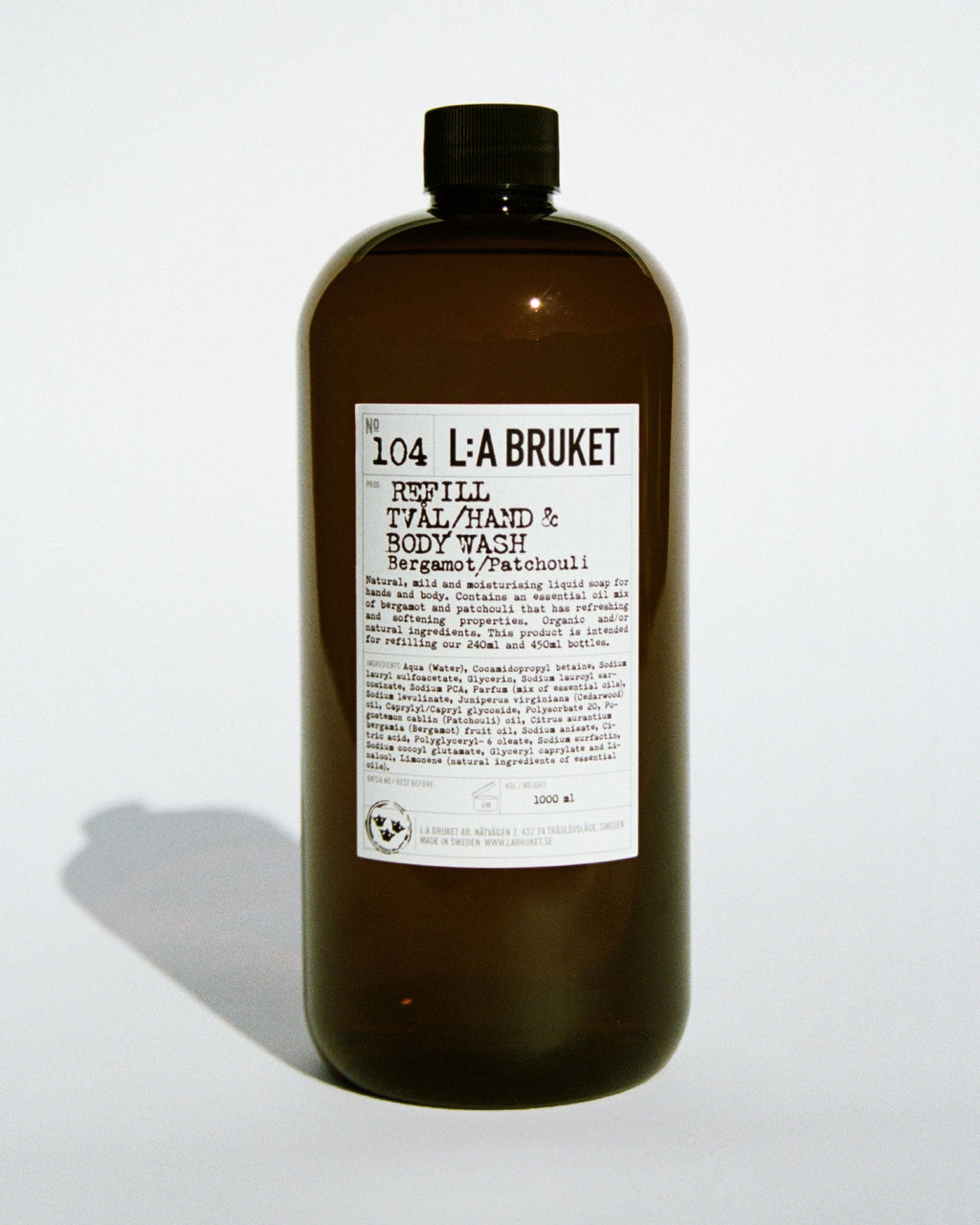 L:A BRUKET 104 Refill Hand & Body Wash Bergamot Patchouli 1000ml