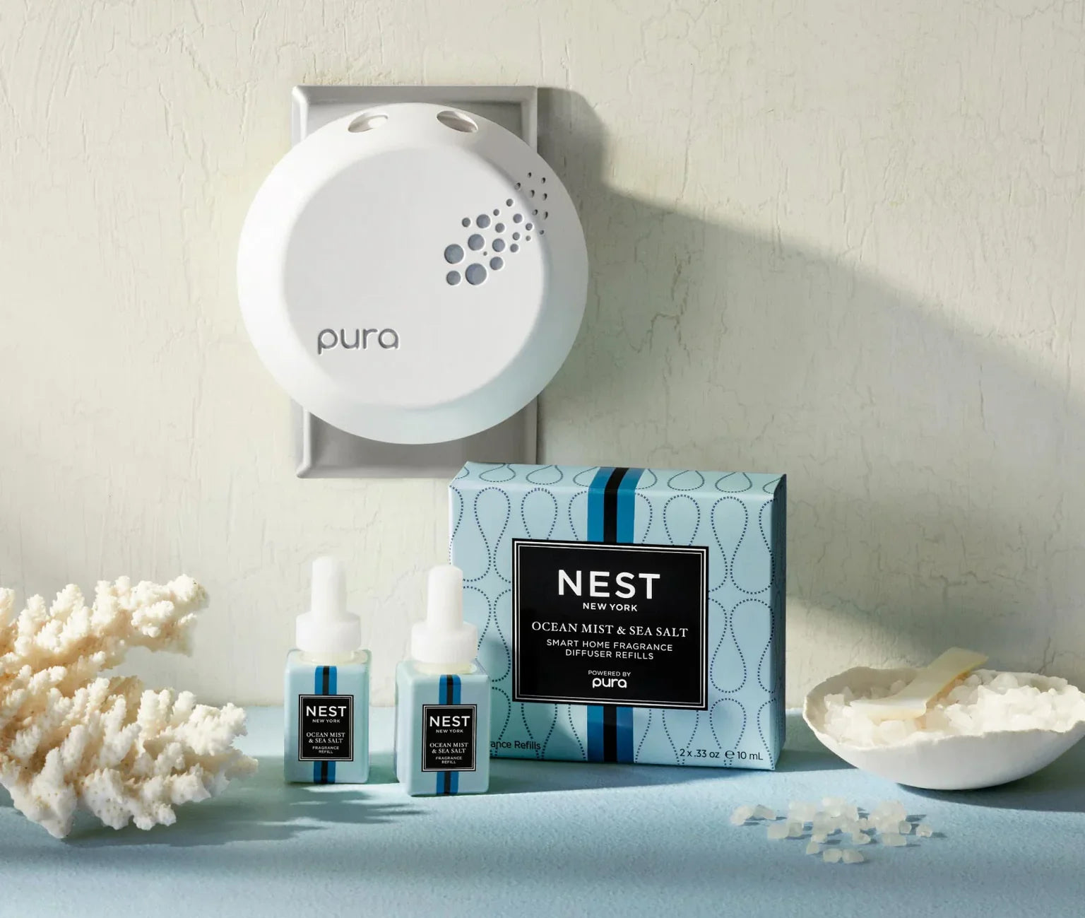 NEST New York Ocean Mist & Sea Salt Refill Duo for NEST x Pura Smart Home Fragrance Diffuser (Smart Vials)
