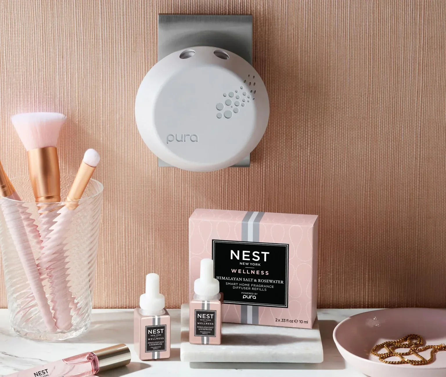 NEST New York Himalayan Salt & Rosewater Refill Duo for NEST x Pura Smart Home Fragrance Diffuser (Smart Vials)