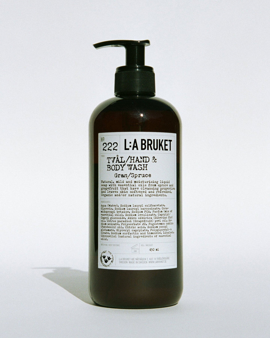 L:A BRUKET 222 Hand & Body Wash Spruce 450ml