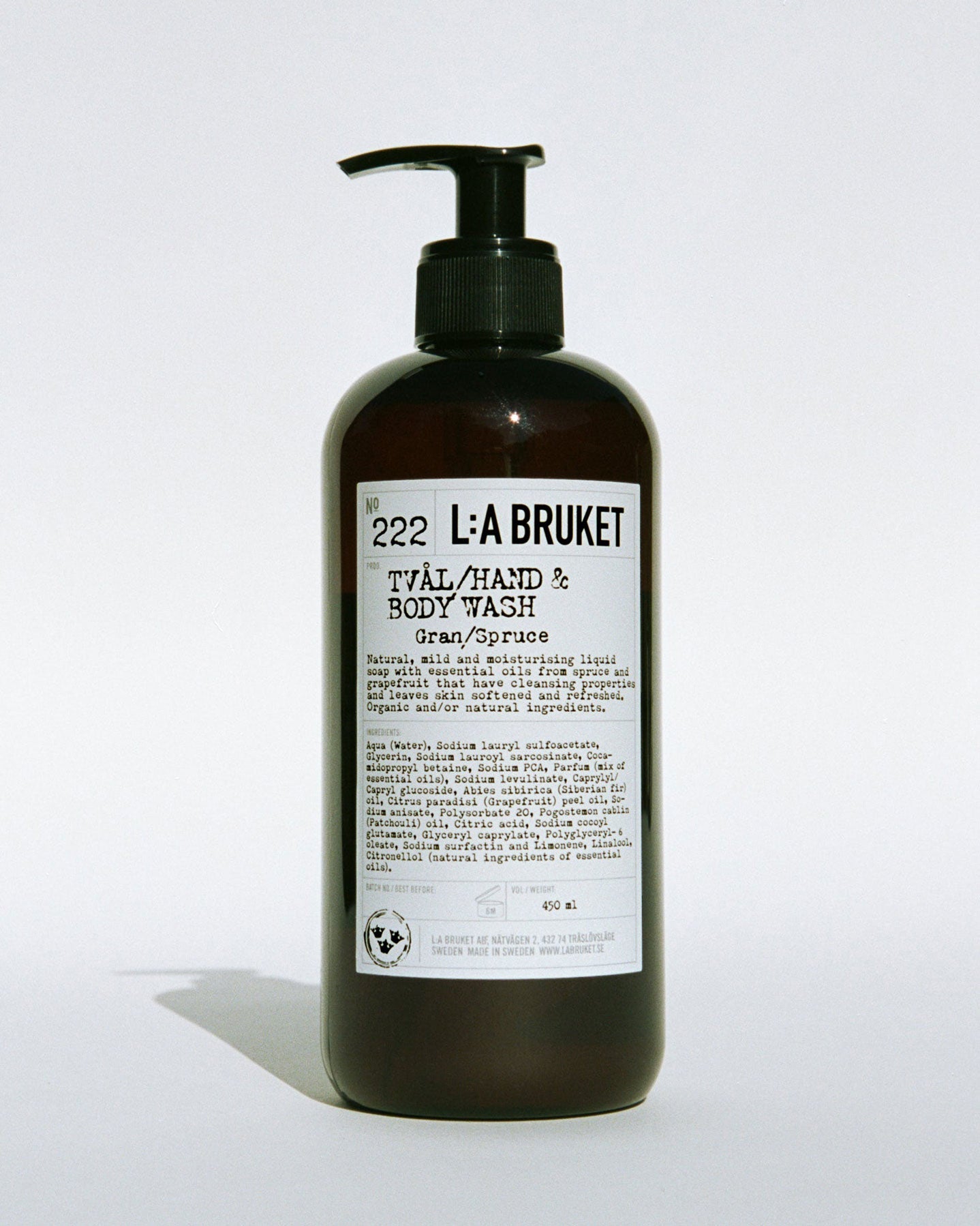 L:A BRUKET 222 Hand & Body Wash Spruce 450ml