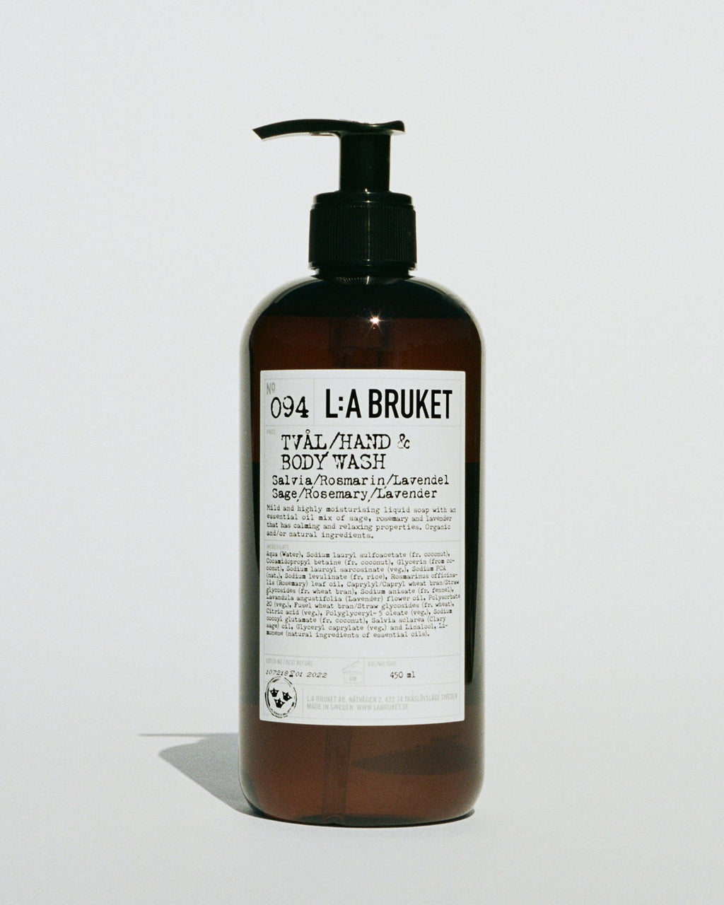 L:A BRUKET 094 Hand & Body Wash Sage Rosemary Lavender 450ml