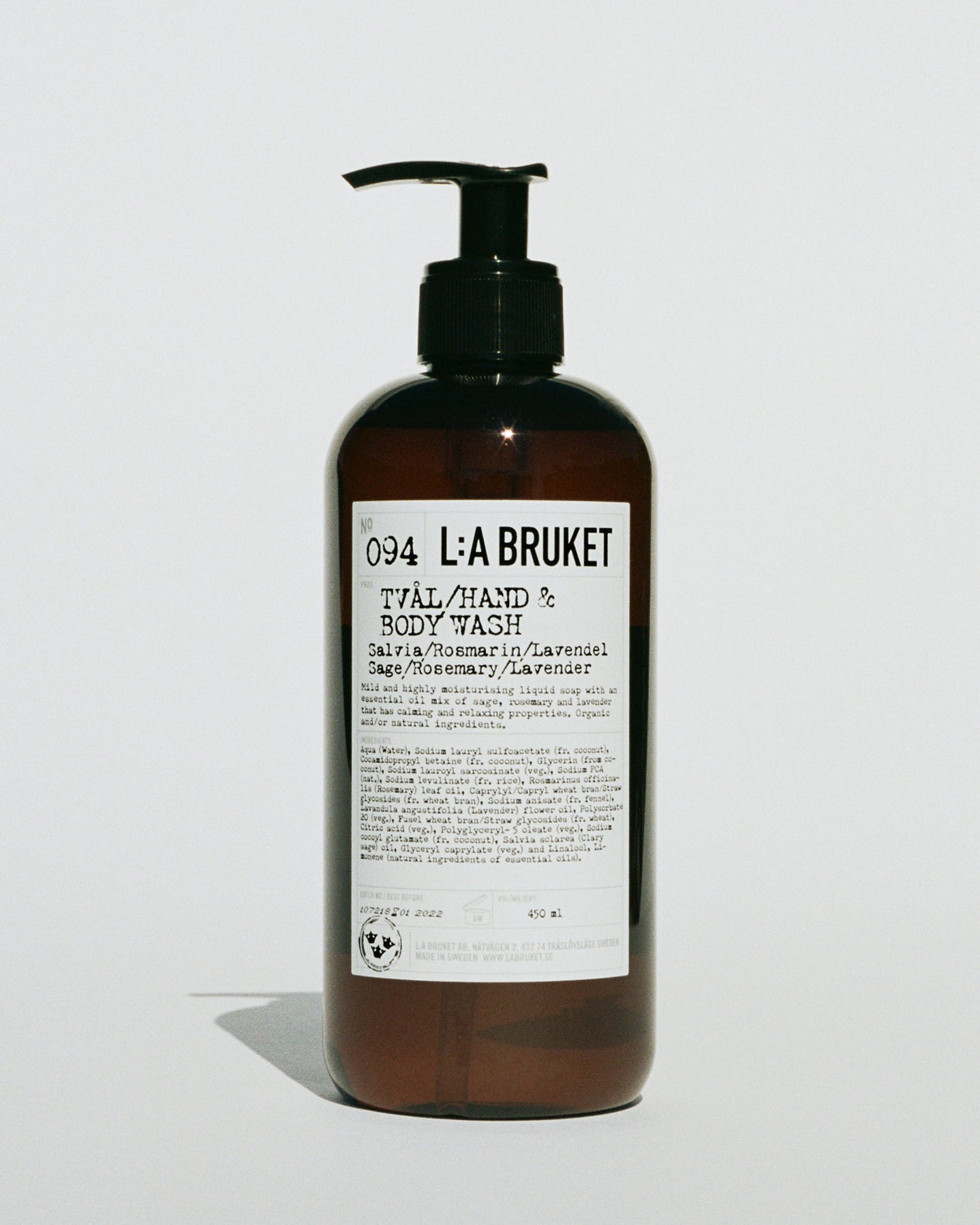 L:A BRUKET 094 Hand & Body Wash Sage Rosemary Lavender 450ml