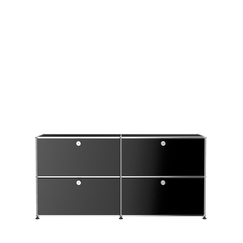 Office File Cabinet Credenza with Doors (E2F) in Graphite Black