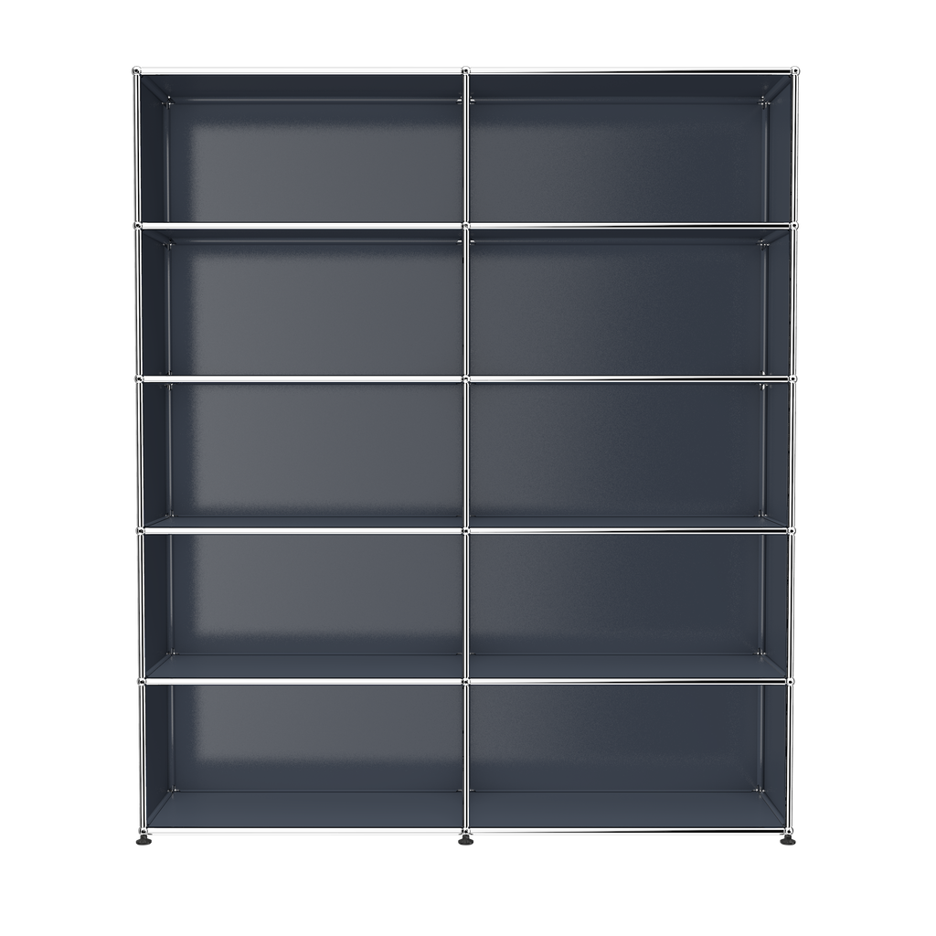 USM Haller Large Open Shelving Unit (H2) in Anthracite