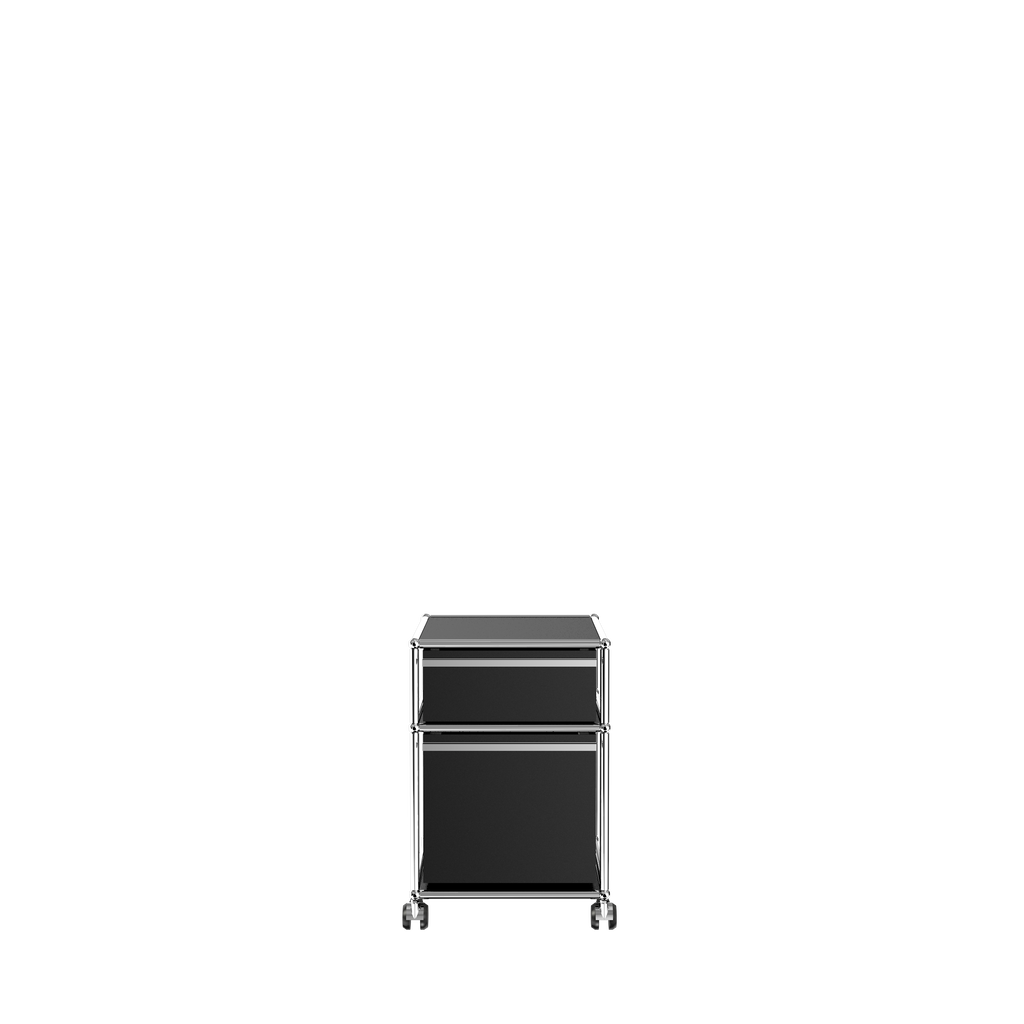 Modern 2 Drawer Pedestal Filing Cabinet (M) in Graphite Black