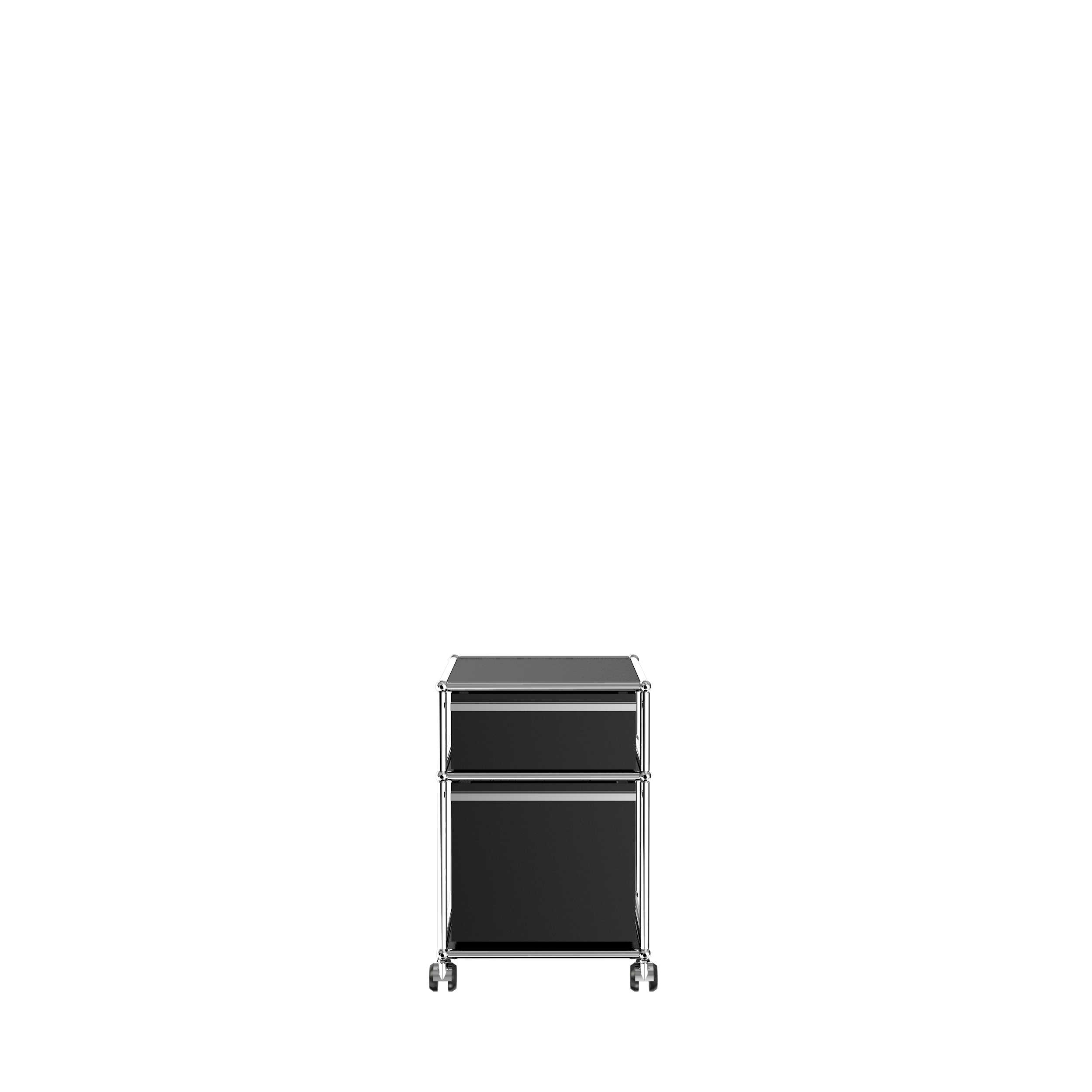Modern 2 Drawer Pedestal Filing Cabinet (M) in Graphite Black