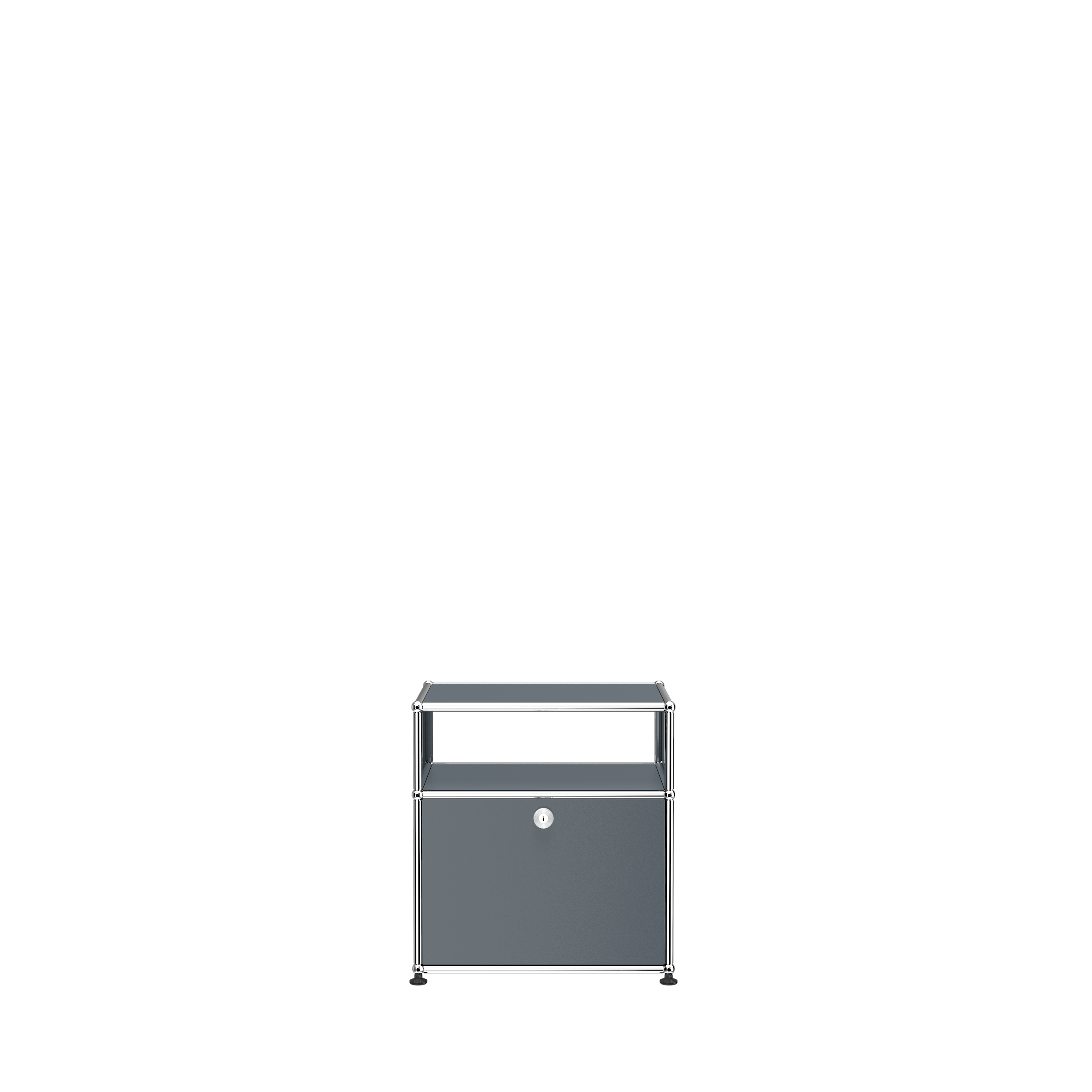 USM Haller nightstand (P) in Mid Gray