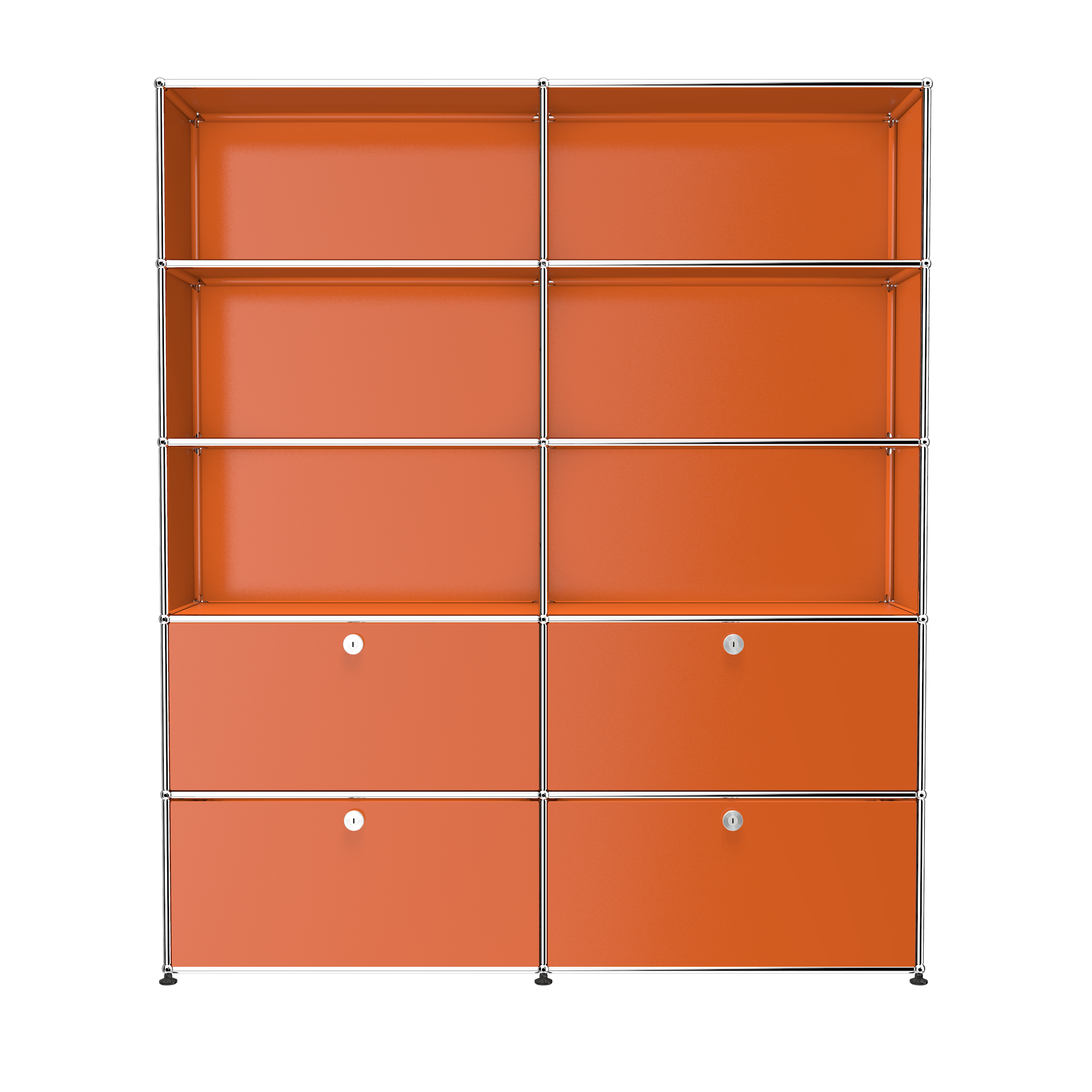 USM Haller Large Contemporary Shelving with Storage (R2) in Pure Orange