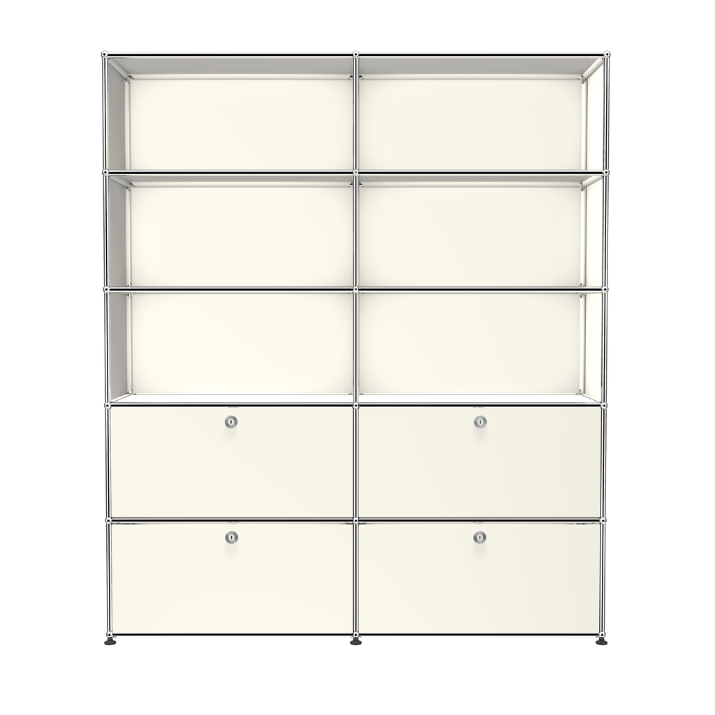 USM Haller Large Contemporary Shelving with Storage (R2) in Pure White