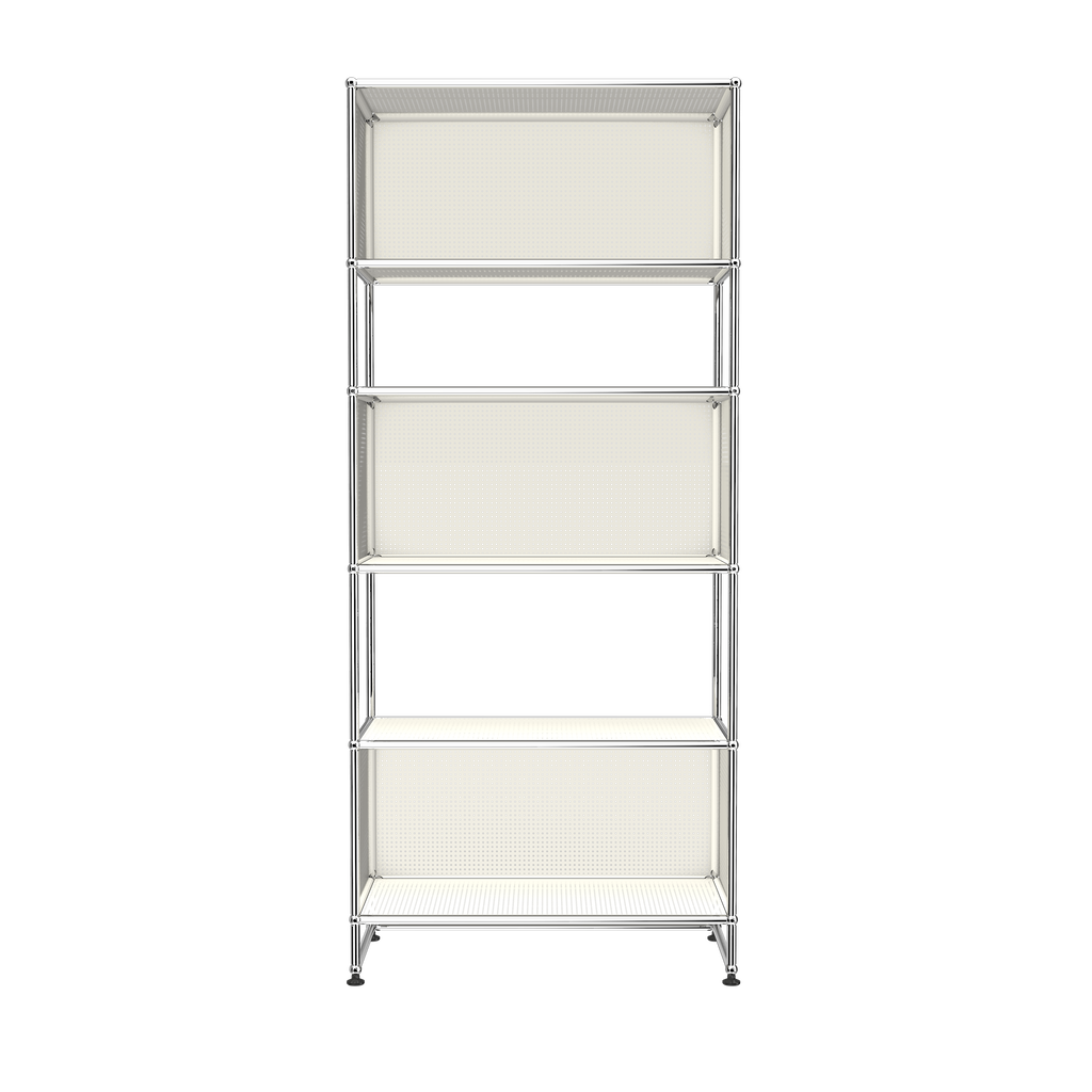 USM Haller 3 Box Shelving with Perforated Panels (RE119) in Pure White