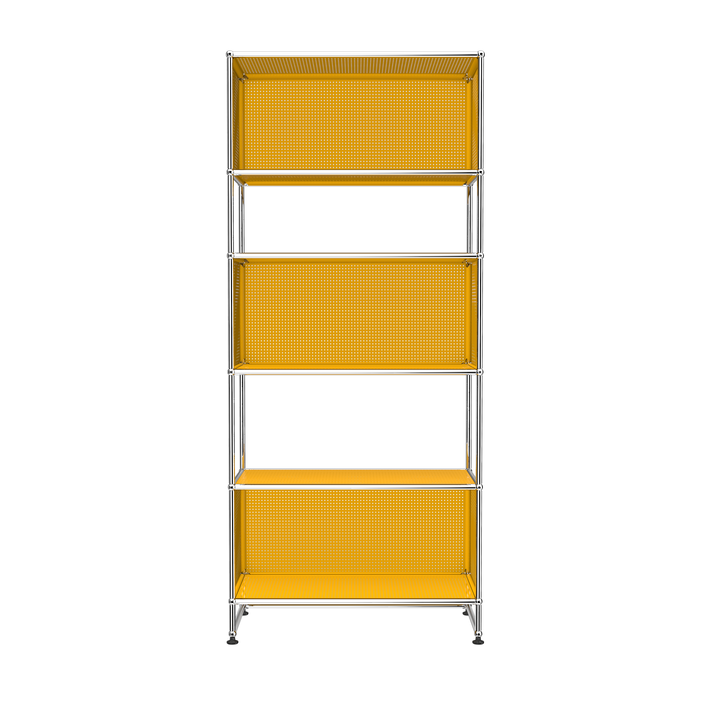 USM Haller 3 Box Shelving with Perforated Panels (RE119) In Golden Yellow