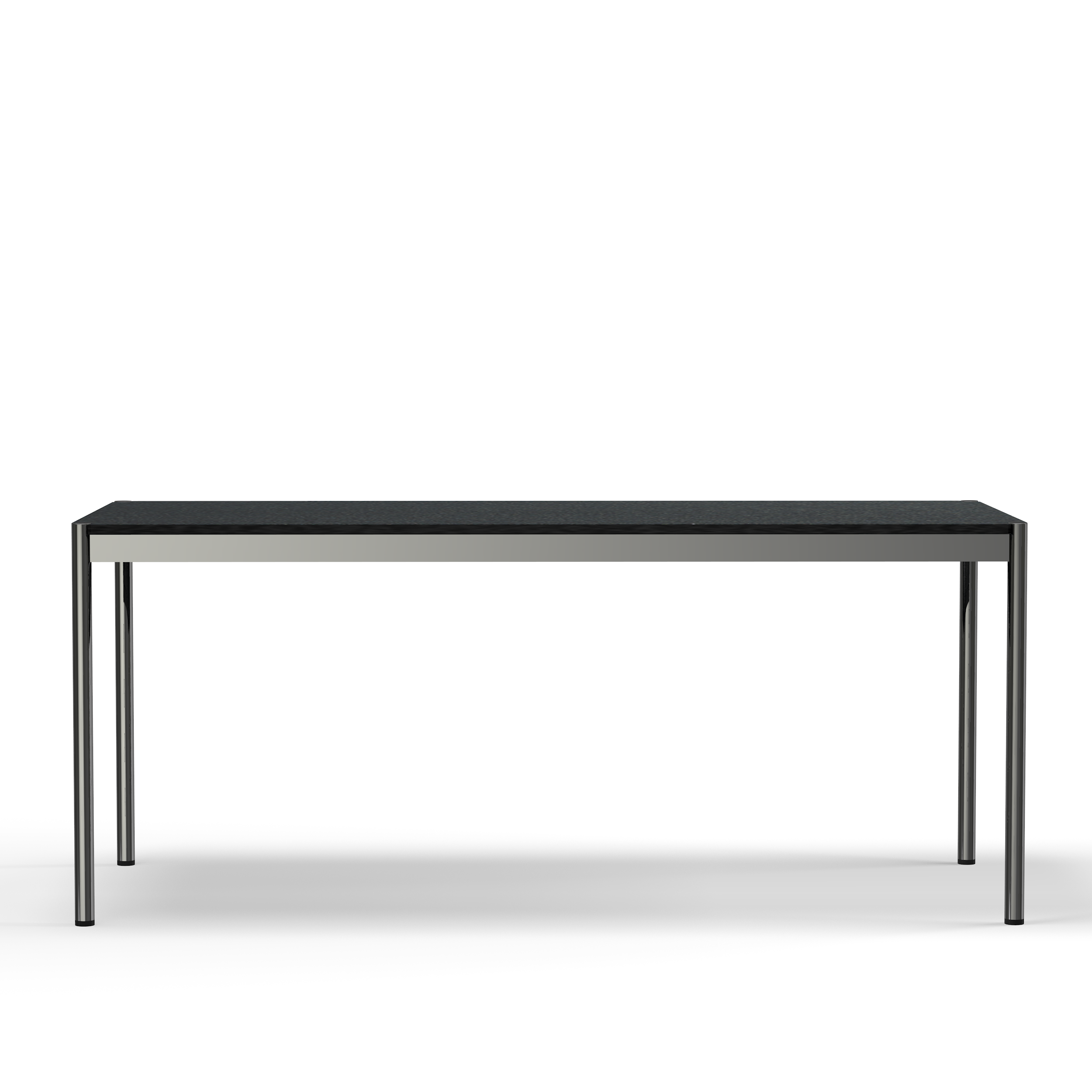 USM Haller Black Linoleum Modern Office Table (T69) Front View